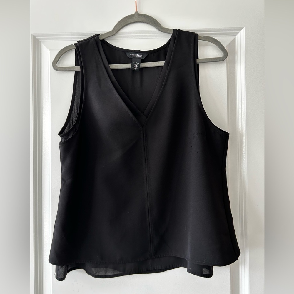 White House Black Market Black V-Neck Tank Top